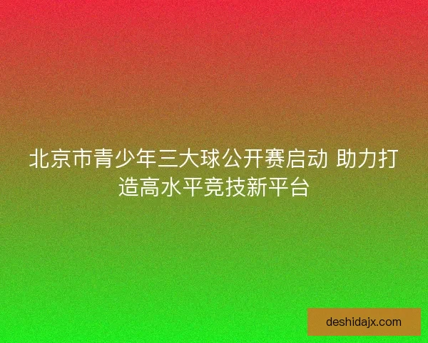 北京市青少年三大球公开赛启动 助力打造高水平竞技新平台